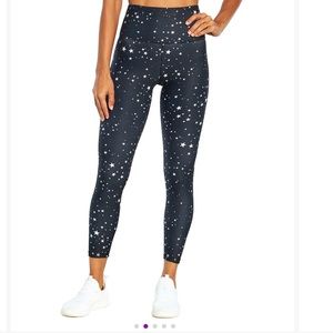Wildfox 25in black with white stars contender compression leggings